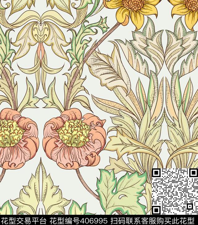 宫廷风巴洛克波西米亚传统印花华亿平台下载（图片编号: 406995） - 瓦栏（Walan）