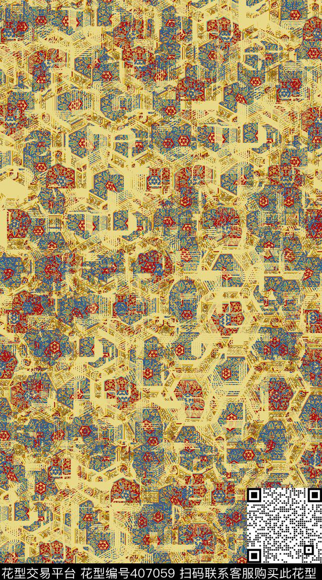 抽象创意服装传统印花华亿平台下载（图片编号: 407059） - 瓦栏（Walan）