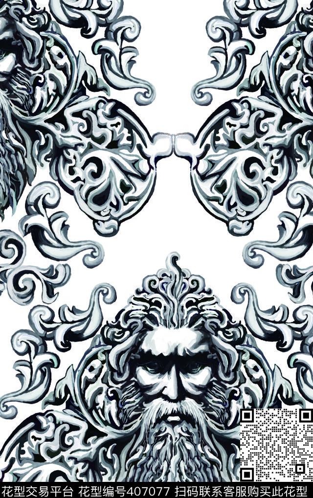 民族风欧美巴洛克传统印花华亿平台下载（图片编号: 407077） - 瓦栏（Walan）