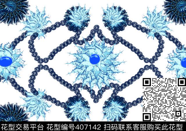 时尚大卡鲜花珠宝数码印花华亿平台下载（图片编号: 407142） - 瓦栏（Walan）