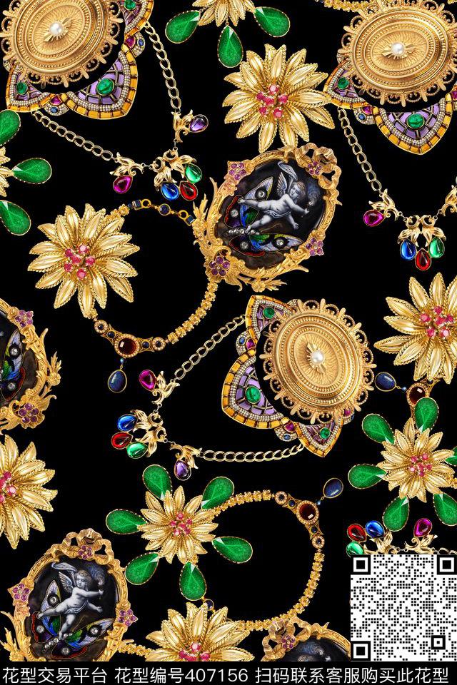 巴洛克珠宝半身裙秋冬数码印花华亿平台下载（图片编号: 407156） - 瓦栏（Walan）