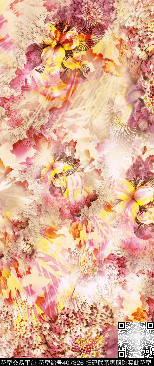 大牌时装朦胧欧美大气时装数码印花华亿平台下载（图片编号: 407326） - 瓦栏（Walan）