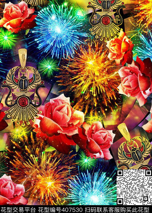 抽象珠宝珠宝宝石数码印花华亿平台下载（图片编号: 407530） - 瓦栏（Walan）