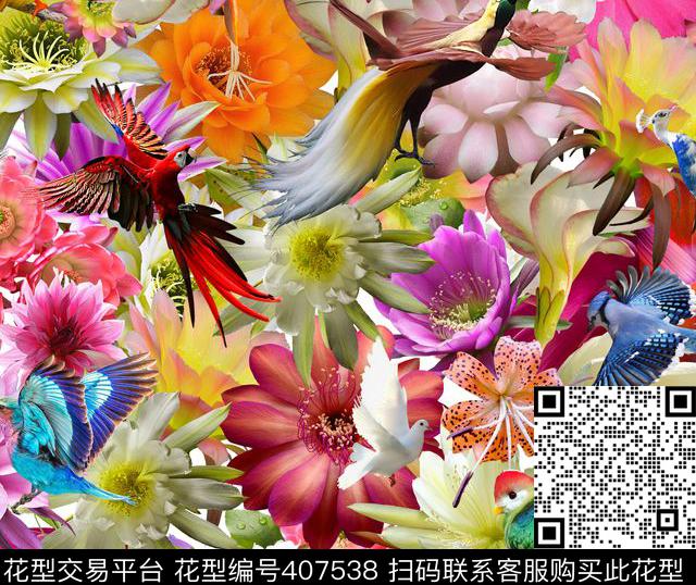 动物花鸟数码印花华亿平台下载（图片编号: 407538） - 瓦栏（Walan）