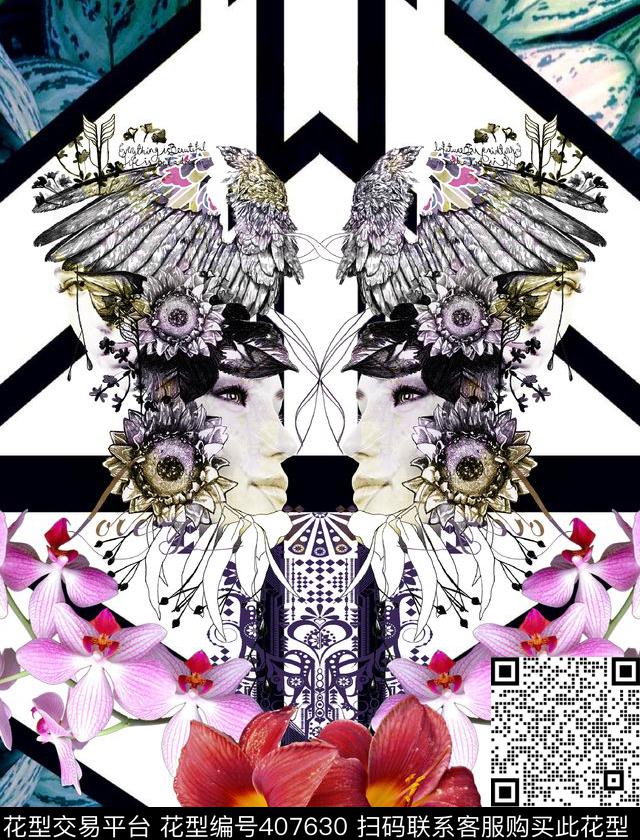 定位花时尚数码印花华亿平台下载（图片编号: 407630） - 瓦栏（Walan）