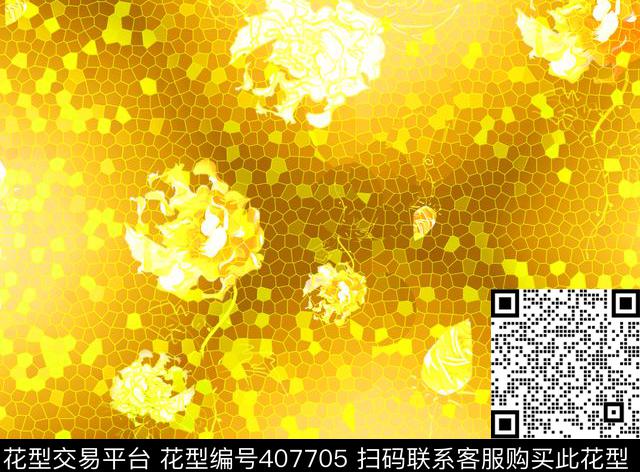 黄金金属玫瑰数码印花华亿平台下载（图片编号: 407705） - 瓦栏（Walan）