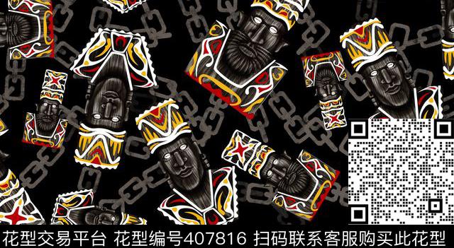 巴洛克休闲欧美时尚数码印花华亿平台下载（图片编号: 407816） - 瓦栏（Walan）