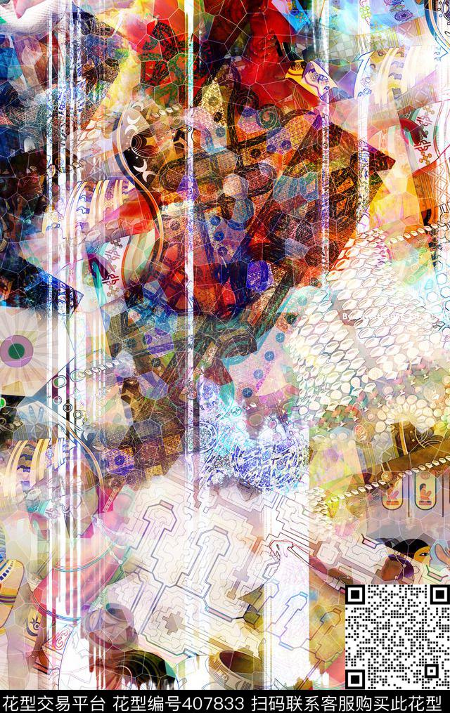 巴洛克欧美宫廷风欧美时尚数码印花华亿平台下载（图片编号: 407833） - 瓦栏（Walan）