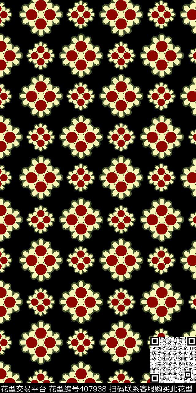 几何老年装满版华亿平台传统印花华亿平台下载（图片编号: 407938） - 瓦栏（Walan）