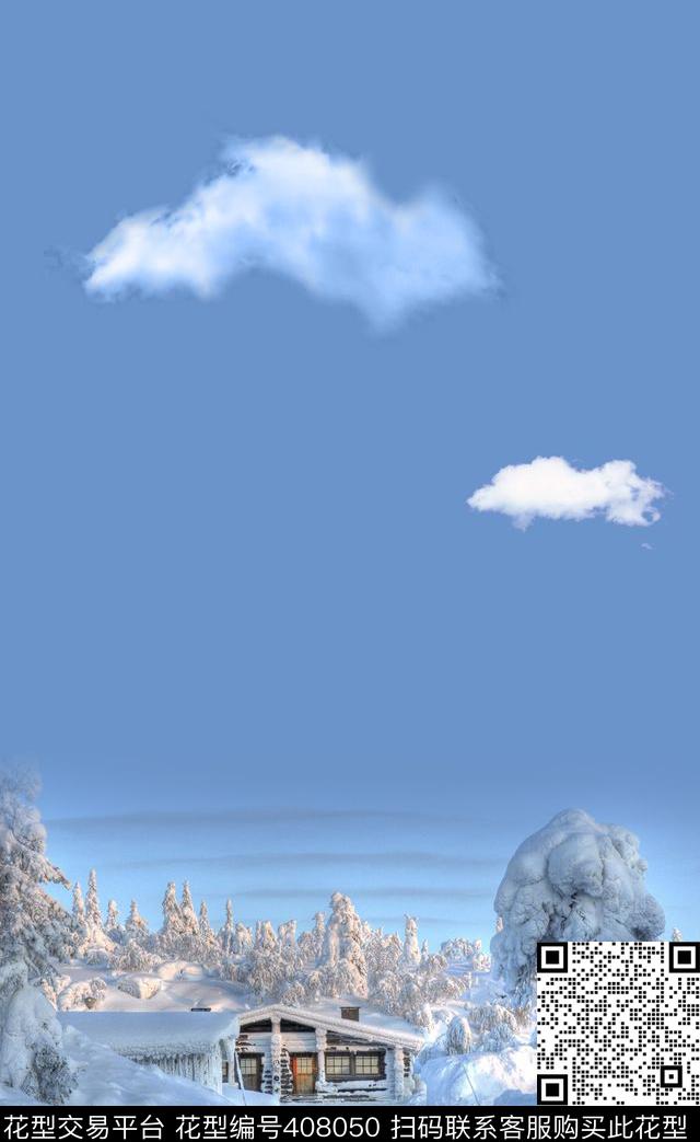 时尚风景数码印花华亿平台下载（图片编号: 408050） - 瓦栏（Walan）