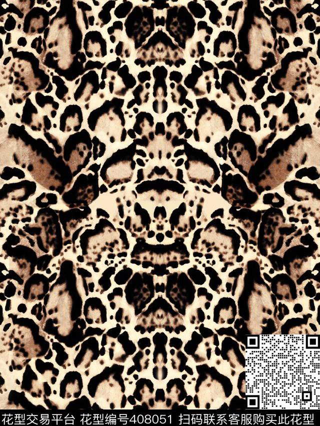 数码印花豹纹动物纹数码印花华亿平台下载（图片编号: 408051） - 瓦栏（Walan）