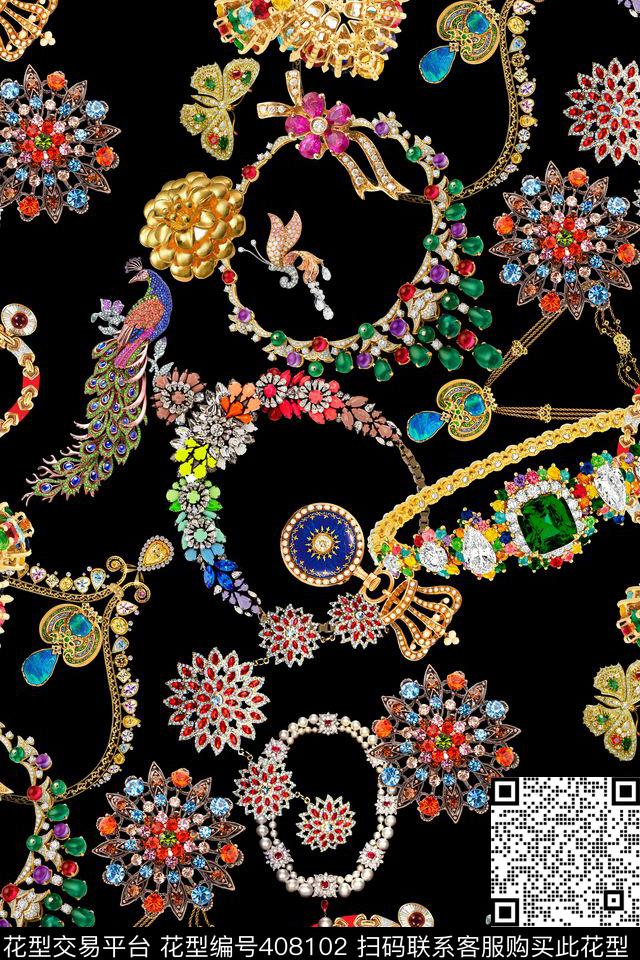 动物花卉秋冬数码印花华亿平台下载（图片编号: 408102） - 瓦栏（Walan）