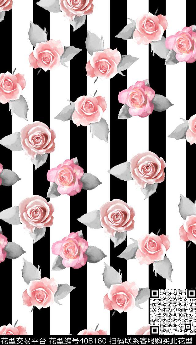 欧美时尚热带雨林花卉数码印花华亿平台下载（图片编号: 408160） - 瓦栏（Walan）