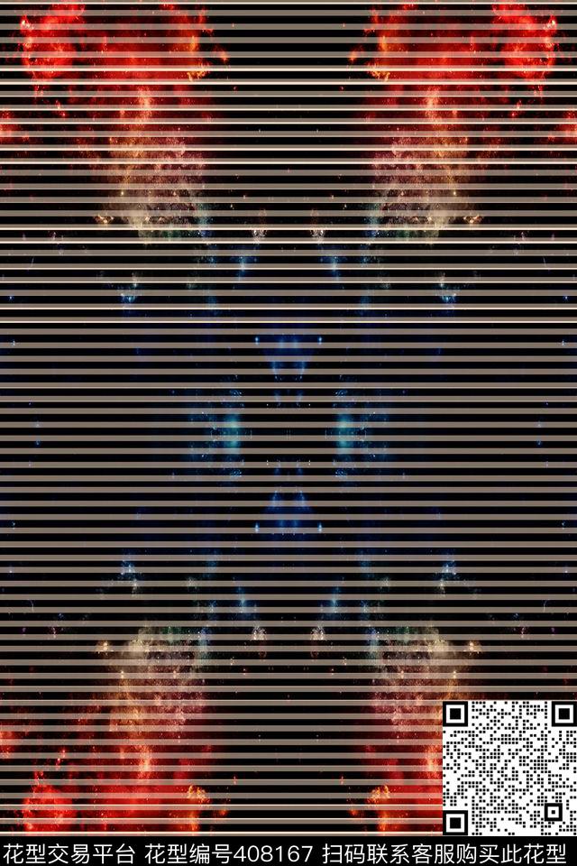 迷彩宇宙欧式复古数码印花华亿平台下载（图片编号: 408167） - 瓦栏（Walan）