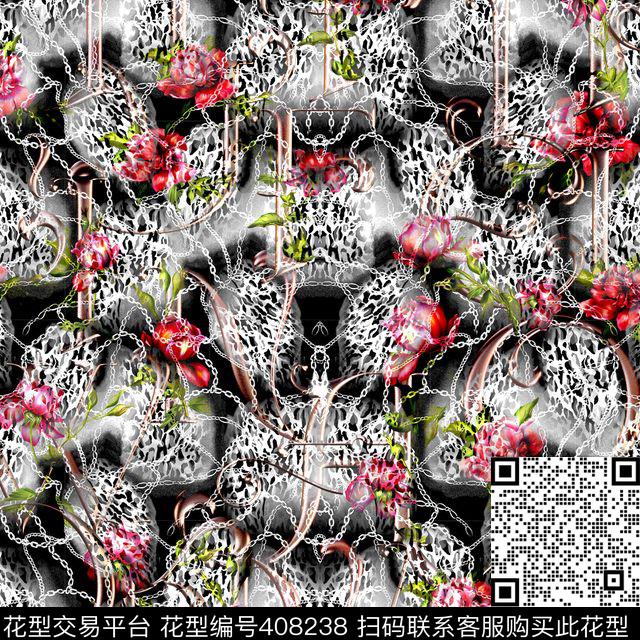 花朵热带雨林抽象梦幻数码印花华亿平台下载（图片编号: 408238） - 瓦栏（Walan）