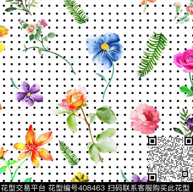热带雨林抽象数码印花花朵数码印花华亿平台下载（图片编号: 408463） - 瓦栏（Walan）
