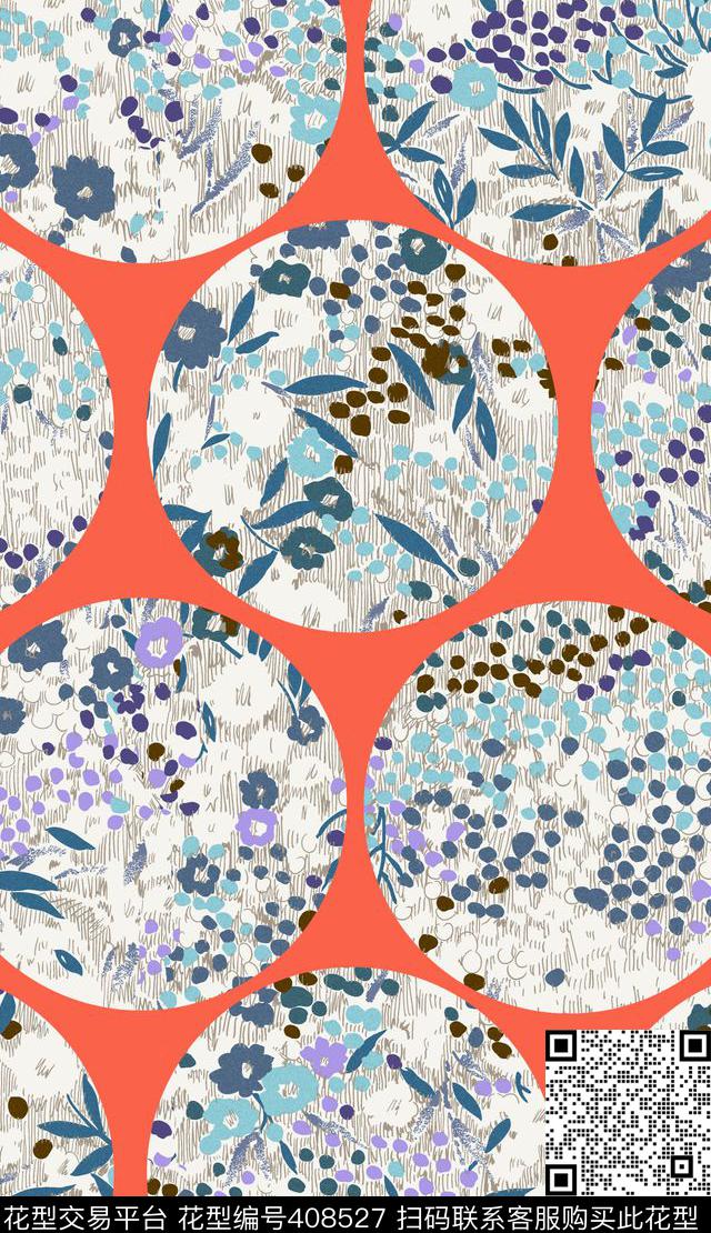 民族风花朵花草传统印花华亿平台下载（图片编号: 408527） - 瓦栏（Walan）