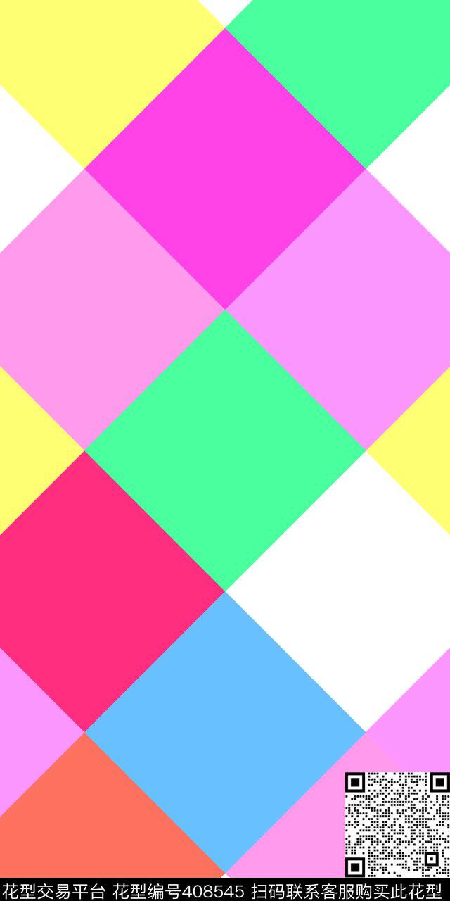 方格流行传统印花华亿平台下载（图片编号: 408545） - 瓦栏（Walan）