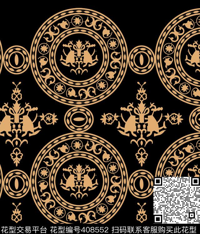 古典纹传统印花华亿平台下载（图片编号: 408552） - 瓦栏（Walan）