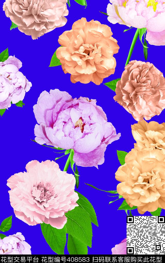 花花卉数码印花华亿平台下载（图片编号: 408583） - 瓦栏（Walan）