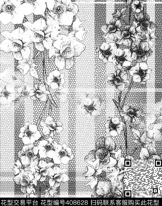 窗帘花欧式数码印花华亿平台下载（图片编号: 408628） - 瓦栏（Walan）