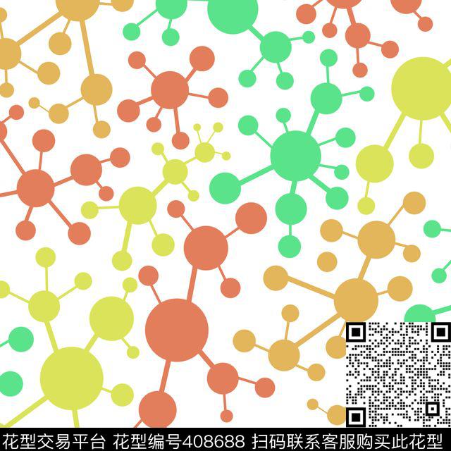 波点清新手绘传统印花华亿平台下载（图片编号: 408688） - 瓦栏（Walan）