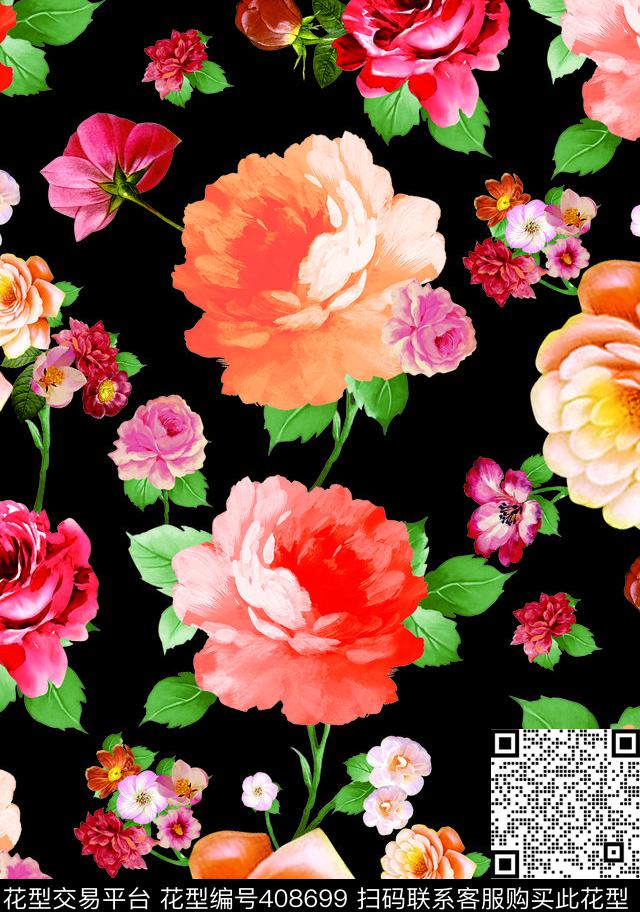 大花小花数码印花华亿平台下载（图片编号: 408699） - 瓦栏（Walan）