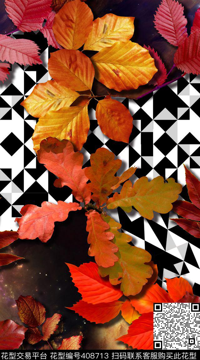 服装几何拼接美白数码印花华亿平台下载（图片编号: 408713） - 瓦栏（Walan）