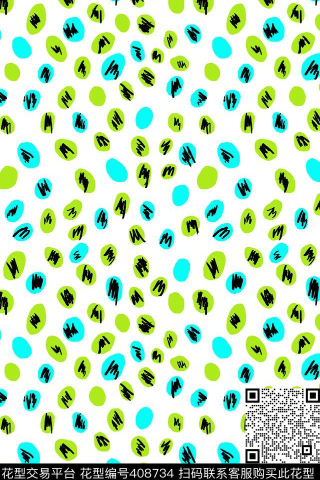 不规则圆简约几何传统印花华亿平台下载（图片编号: 408734） - 瓦栏（Walan）