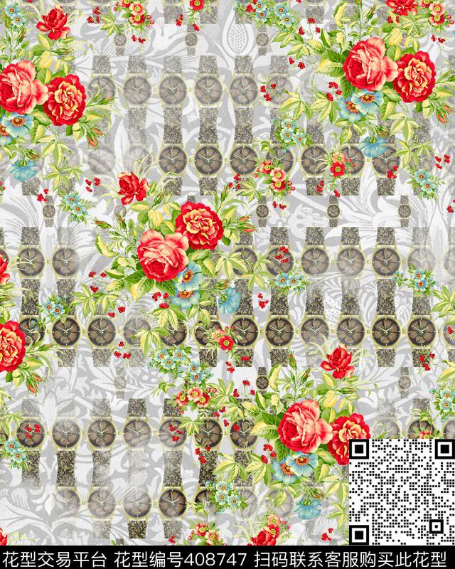 花卉休闲数码印花华亿平台下载（图片编号: 408747） - 瓦栏（Walan）