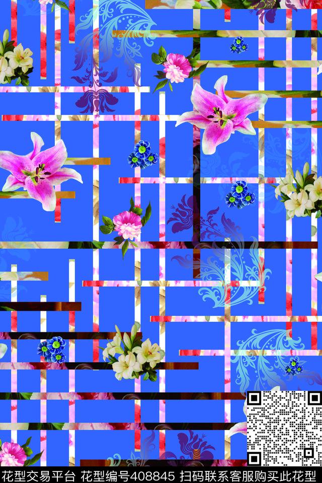 戏曲人物中国风脸谱数码印花华亿平台下载（图片编号: 408845） - 瓦栏（Walan）