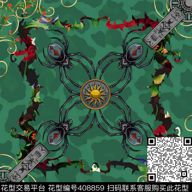 蜘蛛十字架方巾传统印花华亿平台下载（图片编号: 408859） - 瓦栏（Walan）