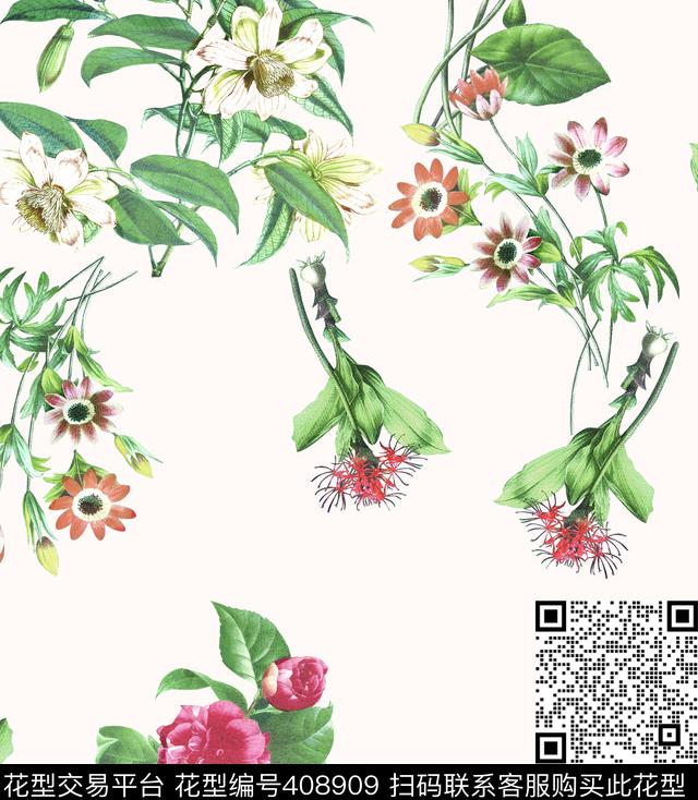 花枝数码印花华亿平台下载（图片编号: 408909） - 瓦栏（Walan）