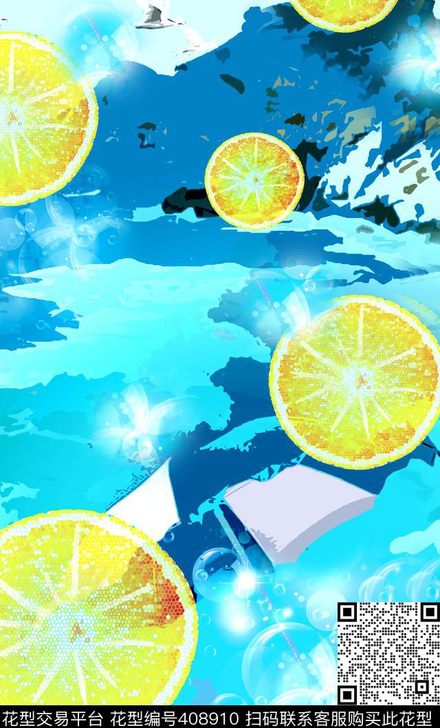热带风情大海水果传统印花华亿平台下载（图片编号: 408910） - 瓦栏（Walan）