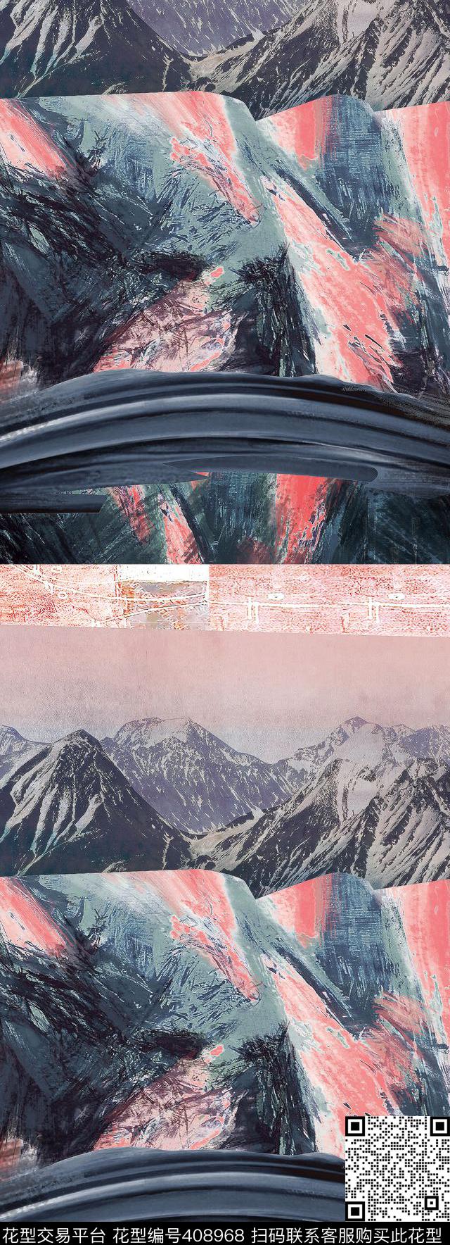 潮流抽象大幅数码印花华亿平台下载（图片编号: 408968） - 瓦栏（Walan）