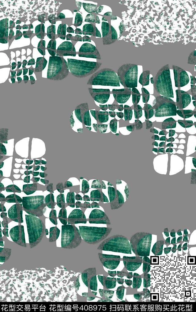 圆半圆几何传统印花华亿平台下载（图片编号: 408975） - 瓦栏（Walan）