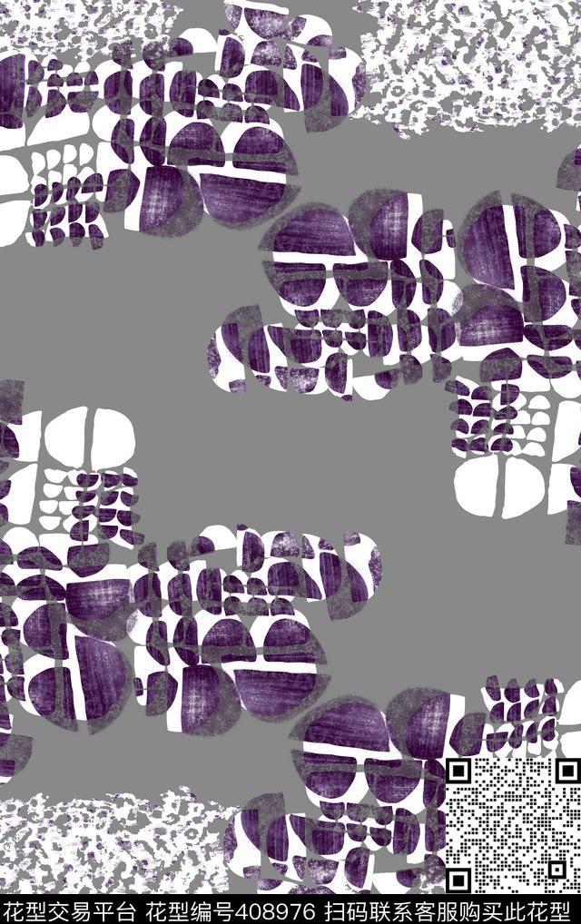 圆半圆几何传统印花华亿平台下载（图片编号: 408976） - 瓦栏（Walan）