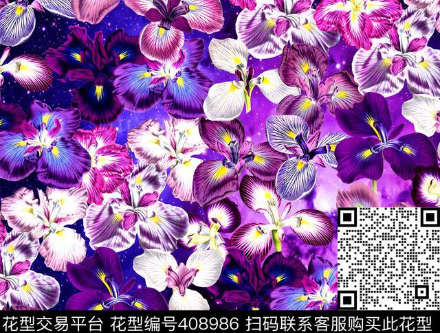 梦幻紫罗兰数码印花华亿平台下载（图片编号: 408986） - 瓦栏（Walan）