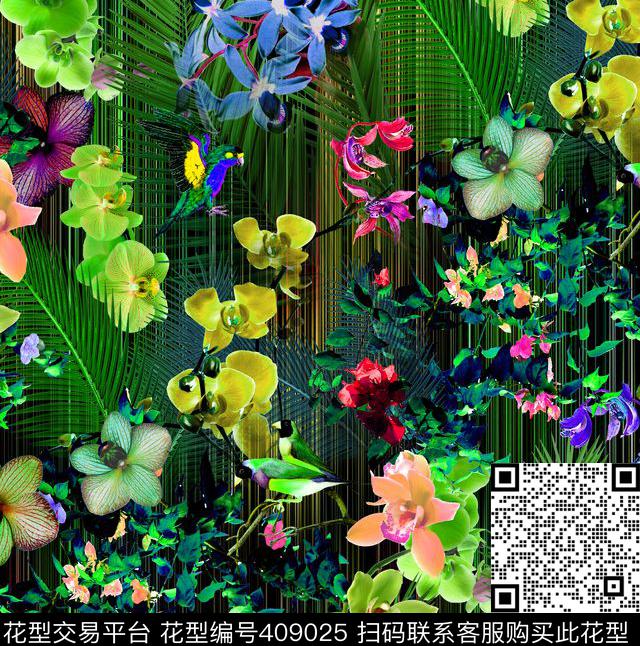 热带雨林数码梦幻数码印花华亿平台下载（图片编号: 409025） - 瓦栏（Walan）