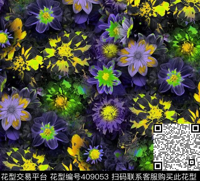 梦幻数码花卉数码印花华亿平台下载（图片编号: 409053） - 瓦栏（Walan）