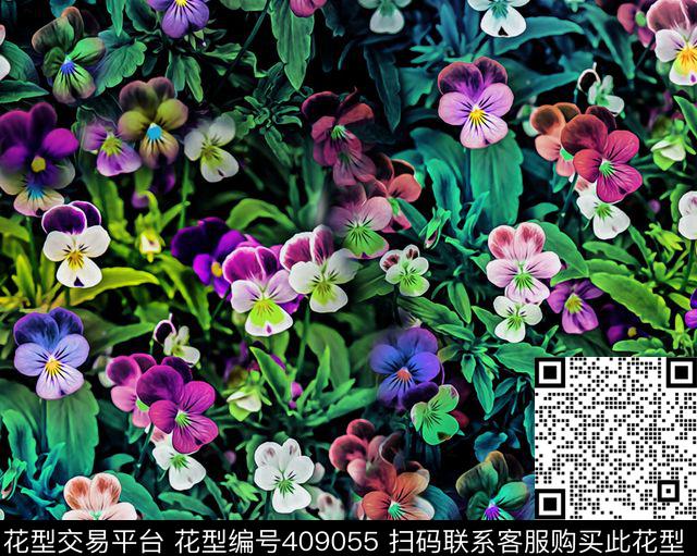 魔幻数码花卉数码印花华亿平台下载（图片编号: 409055） - 瓦栏（Walan）