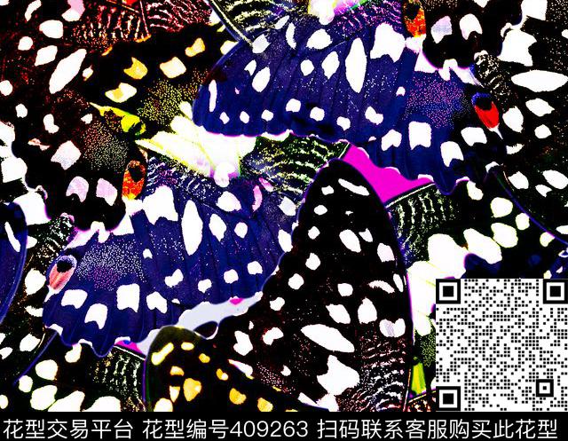 蝴蝶大牌翅膀数码印花华亿平台下载（图片编号: 409263） - 瓦栏（Walan）