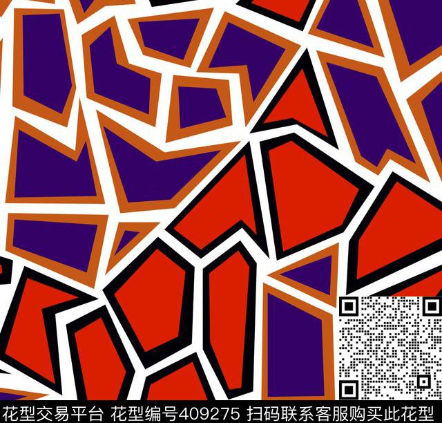 抽象石块几何传统印花华亿平台下载（图片编号: 409275） - 瓦栏（Walan）