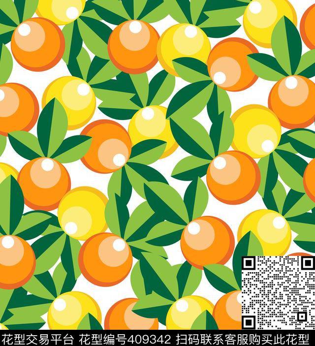 卡通橘子趣味传统印花华亿平台下载（图片编号: 409342） - 瓦栏（Walan）