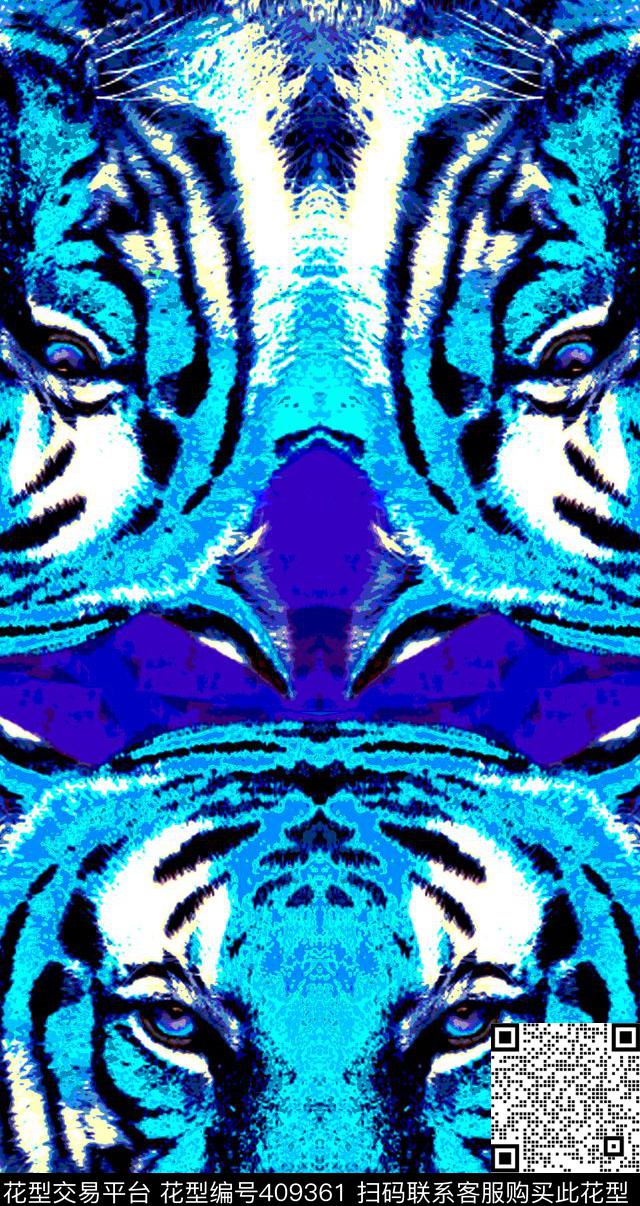 镜像虎头手绘传统印花华亿平台下载（图片编号: 409361） - 瓦栏（Walan）