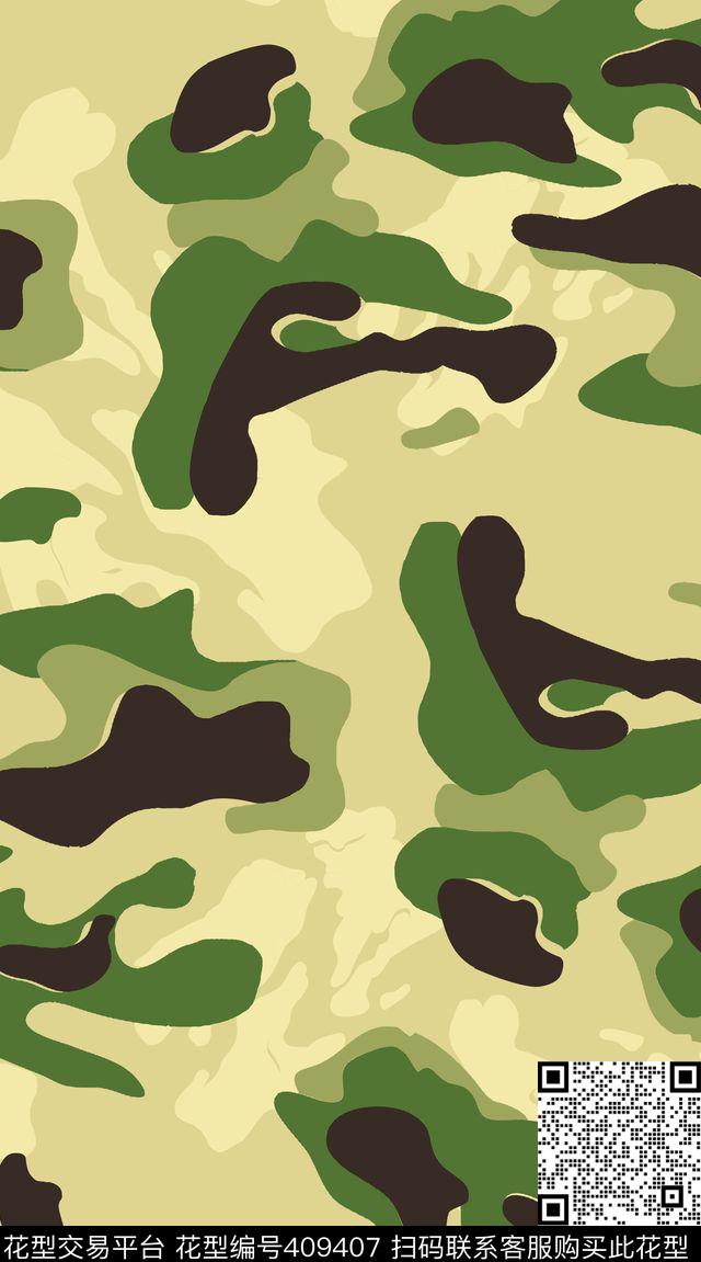 几何抽象迷彩传统印花华亿平台下载（图片编号: 409407） - 瓦栏（Walan）