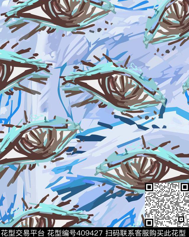 涂鸦眼镜写意涂鸦传统印花华亿平台下载（图片编号: 409427） - 瓦栏（Walan）