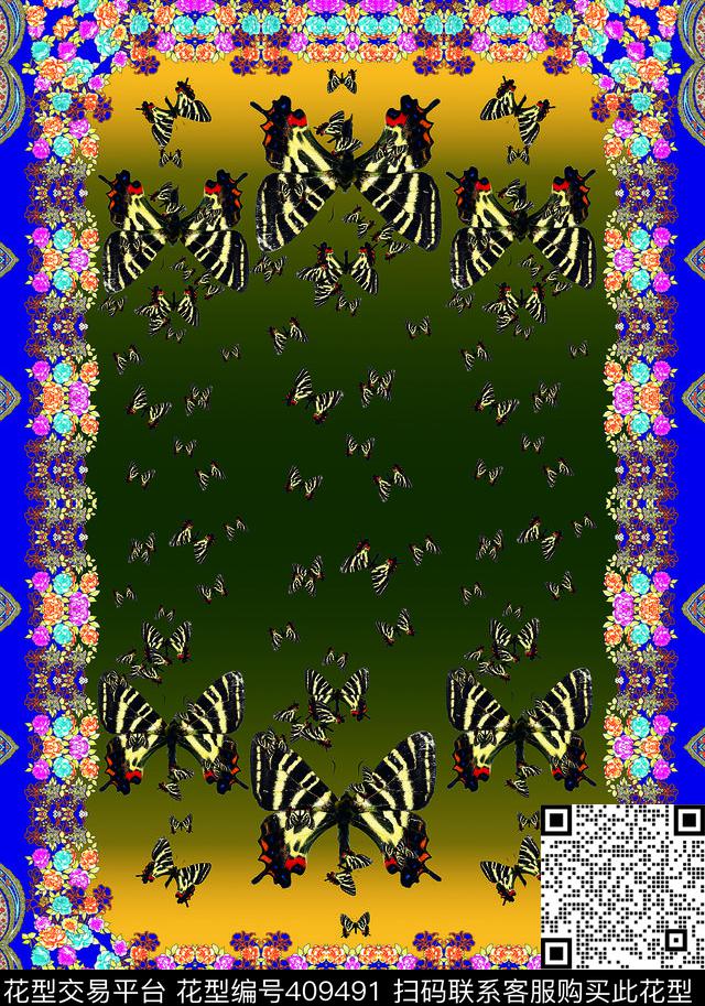 大牌蓝数码印花华亿平台下载（图片编号: 409491） - 瓦栏（Walan）