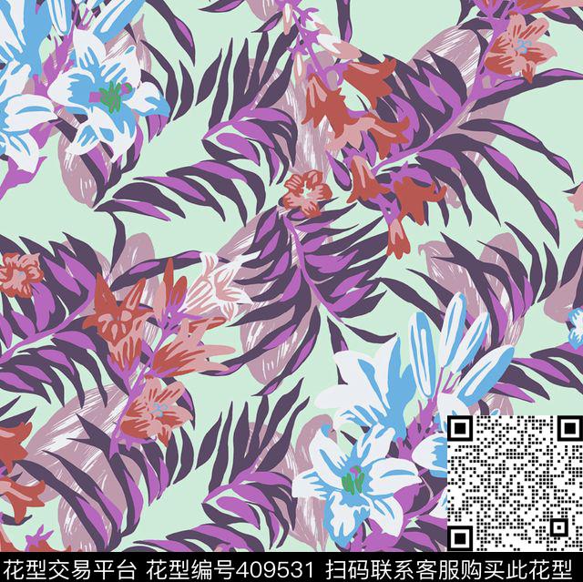 传统花卉传统印花华亿平台下载（图片编号: 409531） - 瓦栏（Walan）