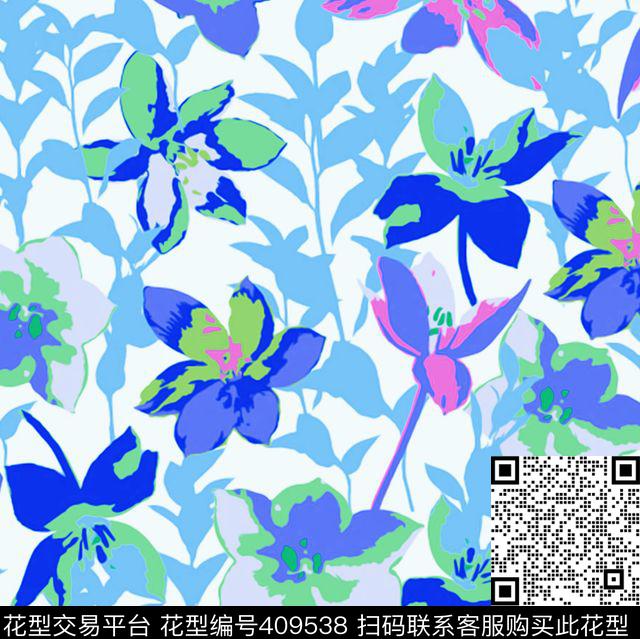 水彩花卉清新传统印花华亿平台下载（图片编号: 409538） - 瓦栏（Walan）